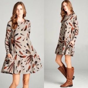 bellamie feather pattern dress - size large